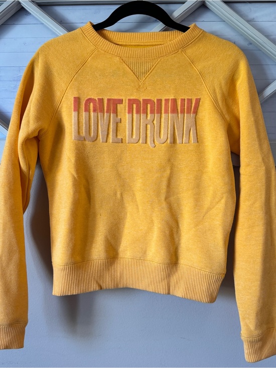 Aeropostale Tops - Aeropostale Sweatshirt Size XS Womens Love Drunk Crop Pullover Yellow